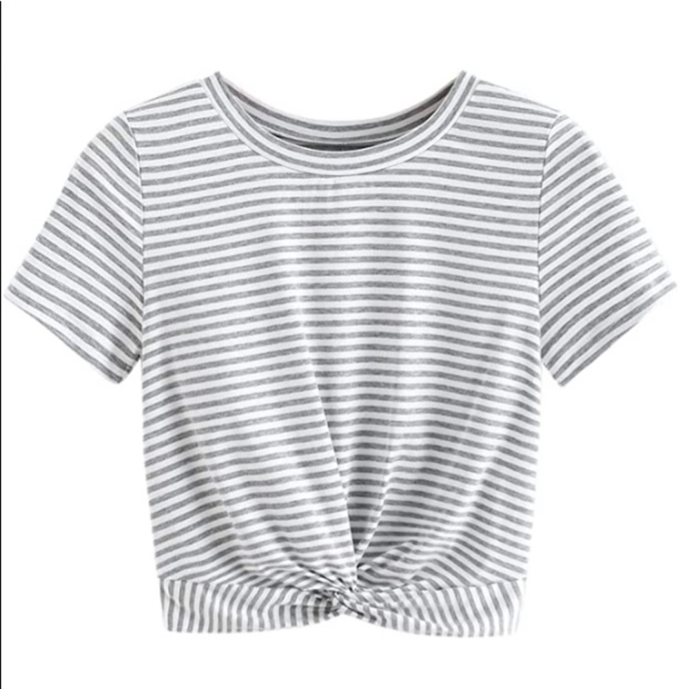 Crop Top Twist Front Shirt, S